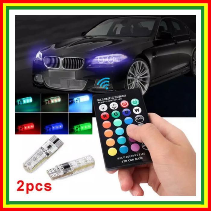 LAMPU LED T10 RGB + REMOTE