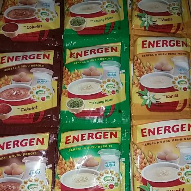 

Energen Rasa Coklat | Vanilla | Kacang Hijau | Jahe (16 rcg X 10 pcs) / Karton