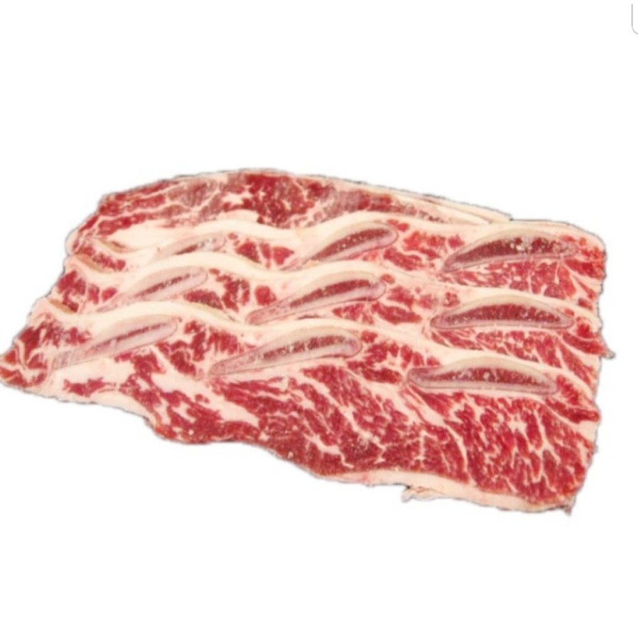 

US Black Angus Short Ribs GALBI BONEIN Choice Beef Cut 1cm 500g