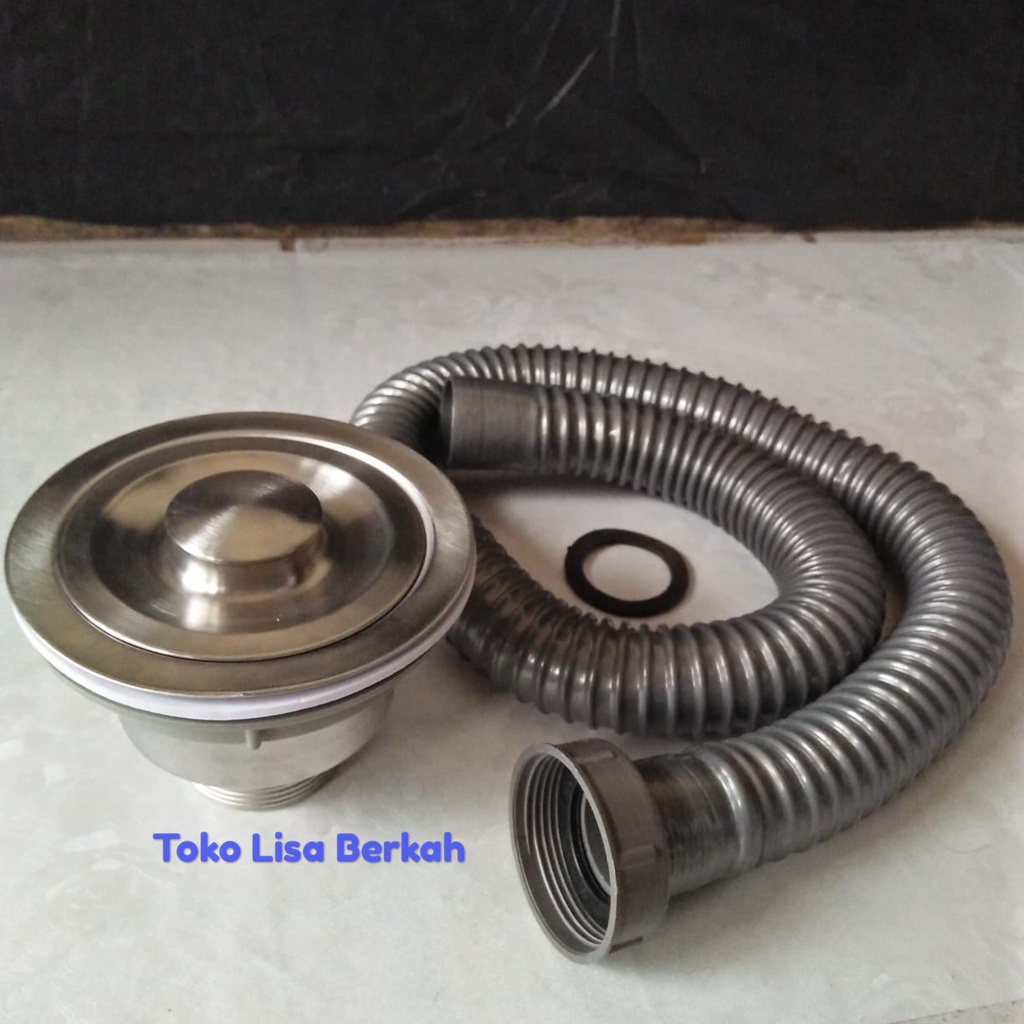 Afur Saringan Bak Cuci Piring Dapur / Afur Wastafel Cuci Piring STainless Tebal Dan Selang