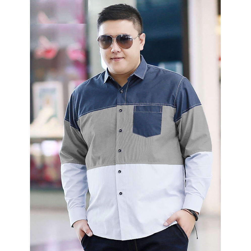 FORTGLASS SMITH PANJANG JUMBO KEMEJA LENGAN PANJANG FORMAL KASUAL UKURAN BESAR TRIA SIZE XXL/XXXL