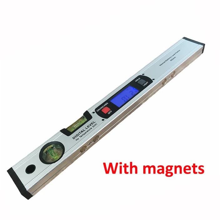 Water Pass Waterpass Inclinometer Level Protactor Digital Tester Ruler 400mm With Magnet