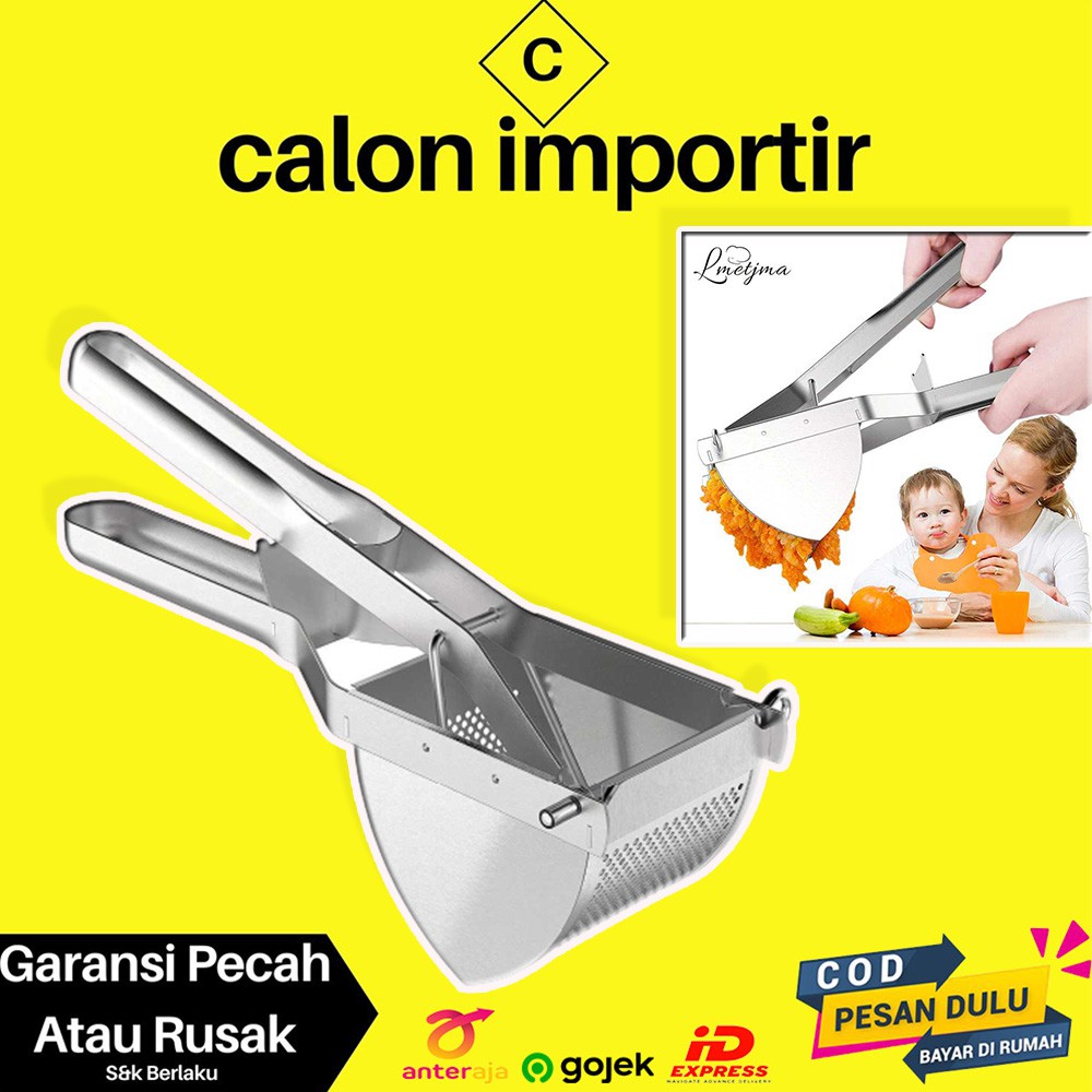 Alat Penumbuk Penghalus Kentang Perkedel Peras Buah Pemeras Jeruk Nipis Lemon Santan Stainless Mini