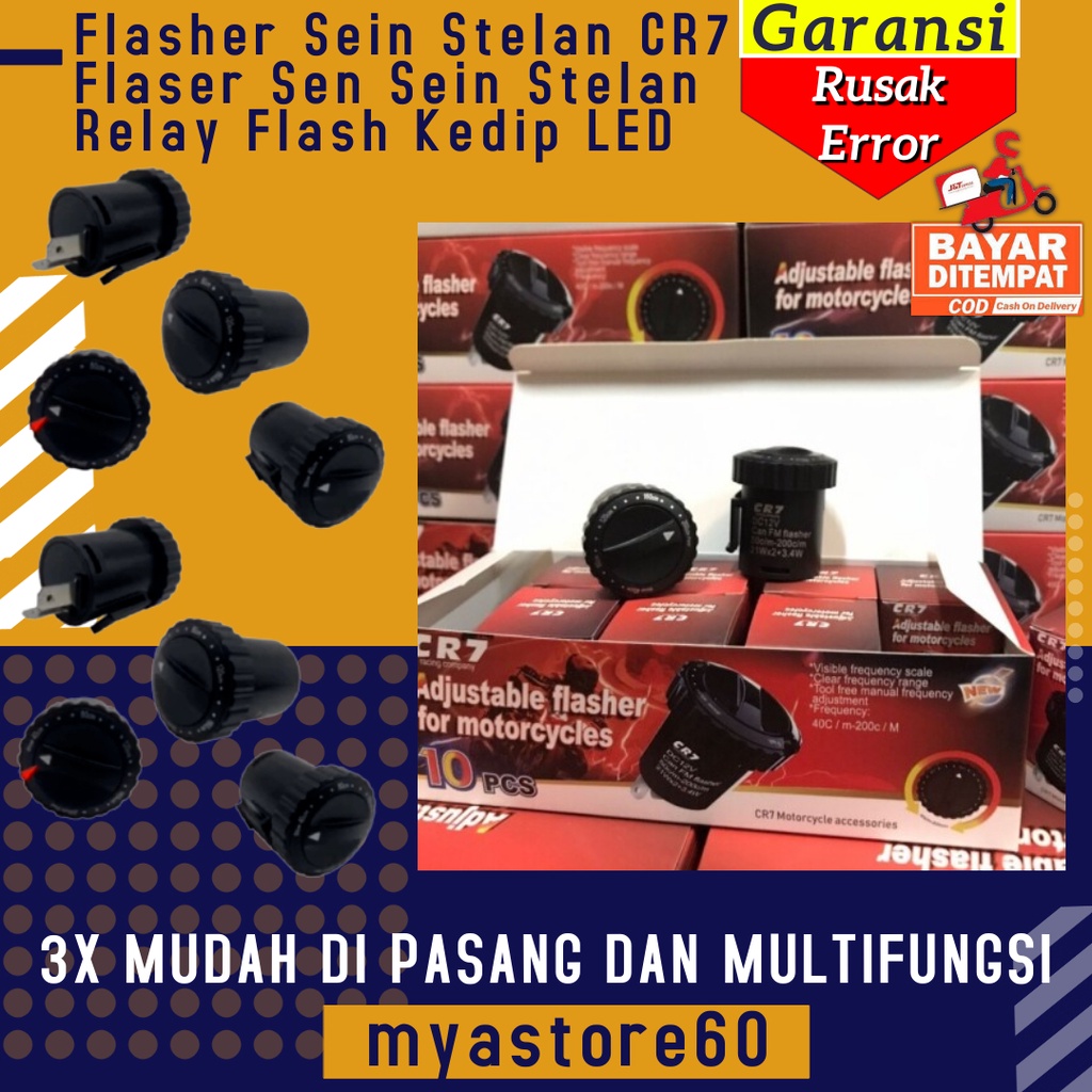 Flasher Sein Stelan CR7 Flaser Fleser Flesher Sen Sein Stelan Relay Flash Kedip LED Semua Aksesoris Variasi Motor Universal