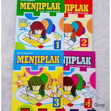 Buku Anak PAUD TK Menjiplak Jilid 1-4 - Buku Menjiplak - Buku Mencontoh - Buku Mewarnai