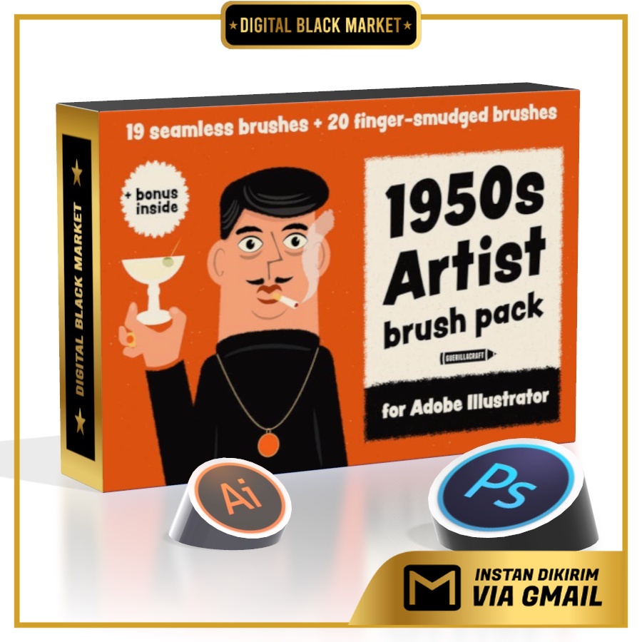 1950s Artist Brush Pack  - Illustrator