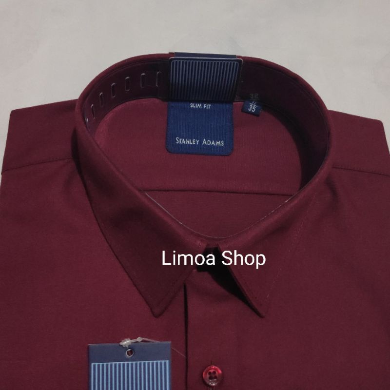 Kemeja Pria Formal STANLEY ADAMS Slim Fit Lengan Panjang Maroon ( Matahari ) KSA 10