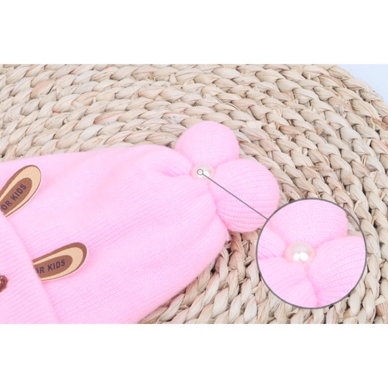 TOPI KUPLUK BAYI BAHAN RAJUT MOTIF KELINCI