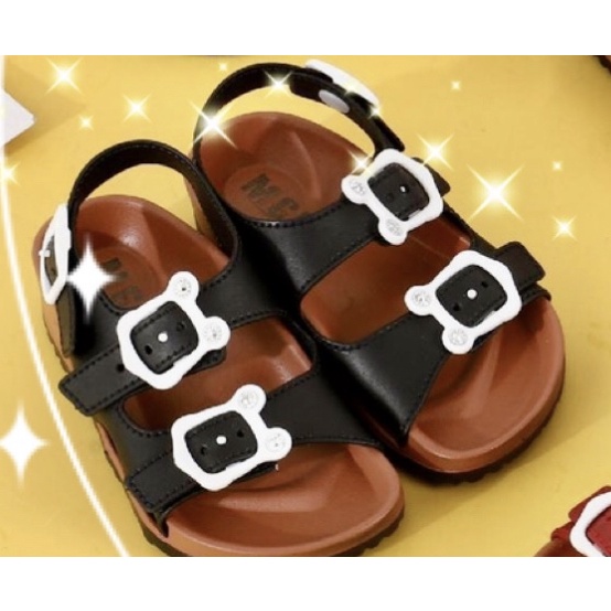 Sandal Let Jelly Anak Remaja Cewek Cowok Ban 2 Gesper Beruang Bear Putih Lucu Cantik Casual Keren Impor MGR Mokaya Balance (1301)/ Size 24-29