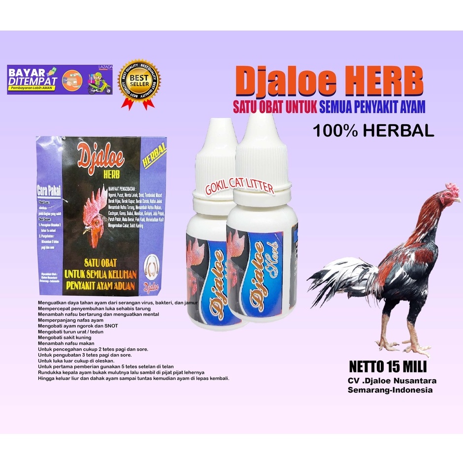 Djaloe Herbal Jalu Herbal Vitamin Doping Obat Semua Penyakit Ayam Unggas Bebek Burung Merpati Sakit