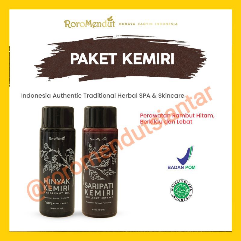 Roro Mendut Paket Kemiri (Minyak Kemiri dan  Saripati Kemiri)