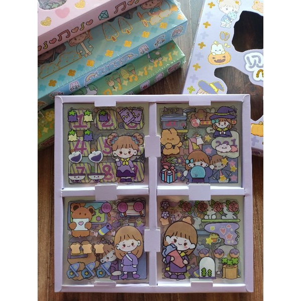 

100 lembar (1 pack) Sticker 2D Aesthetic design DIY sticker botol/ buku anti air