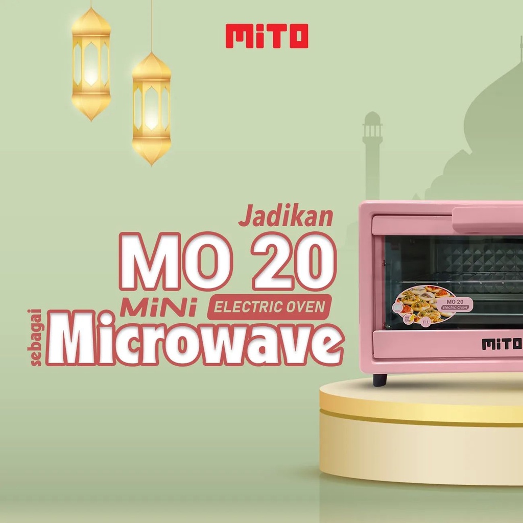 MITO OVEN LISTRIK MINI MO20 Kapasitas 11 Liter  Pemanggang Kue Original Garansi Resmi