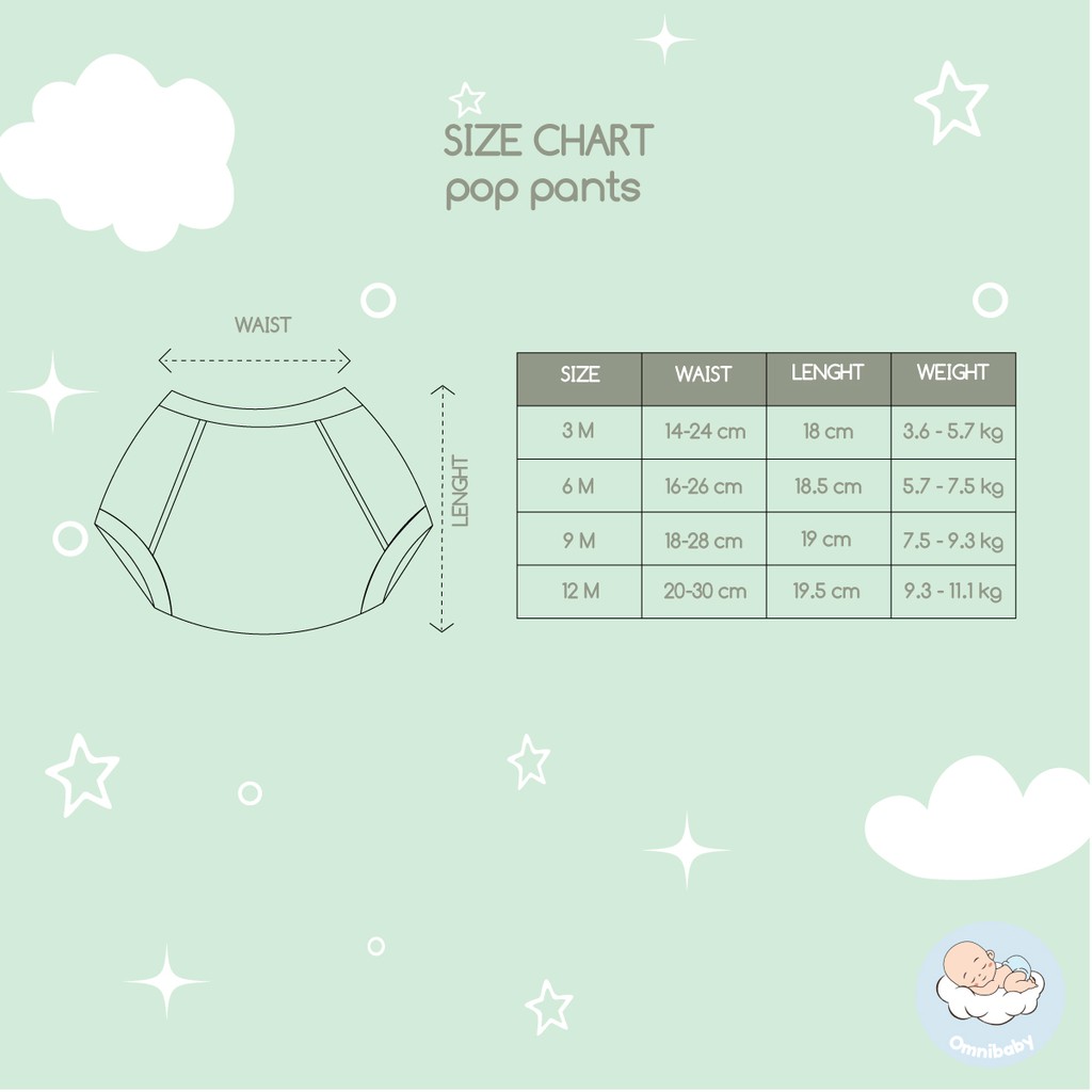 lovelle cart's celana pop bayi laki-laki/ bayi perempuan 6in1(0-12 bulan) SNI!