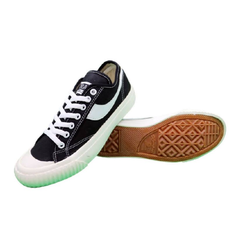 sepatu lokal Trail d compass not gazelle ox low cut black white