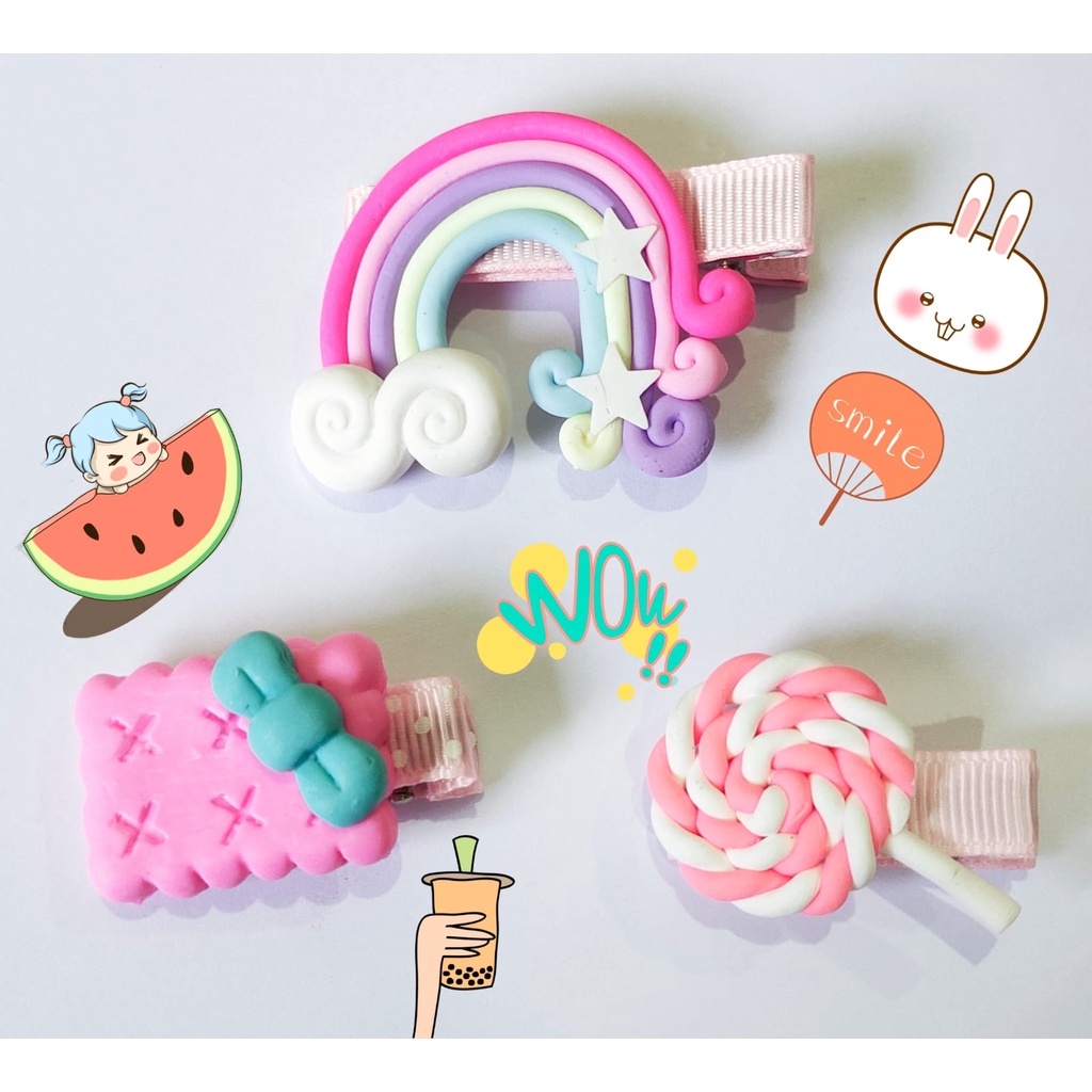 Jepit Rambut Pelangi Set / Rainbow Hair Clip Set