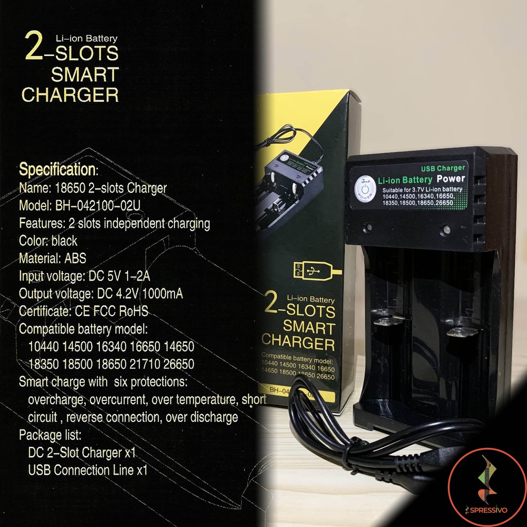 Charger Baterai USB 4.2V 2 Slot 4 Slot Baterai Li-ion 18650 26650 dll