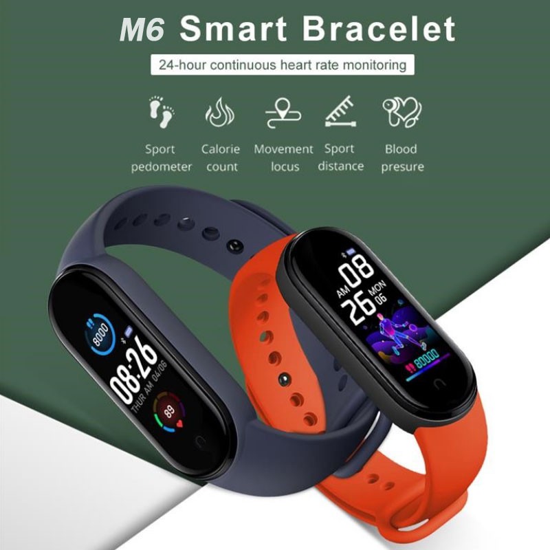 Smartband M6 Layar Warna Dengan Monitor Detak Jantung / Tekanan Darah