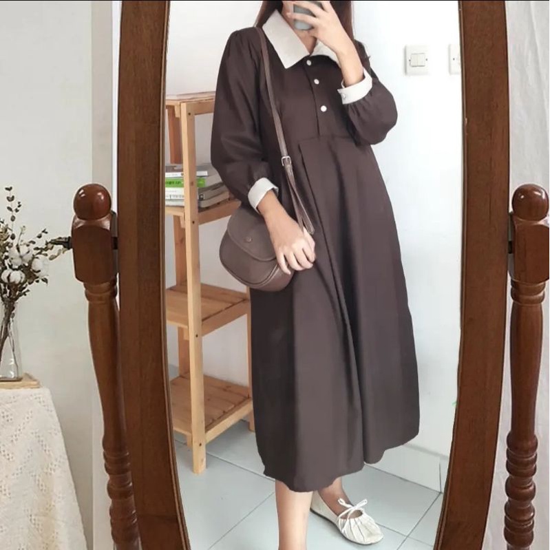 Mishi Dress Model Retro Vintage Korea