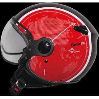 ZEUS 210 DD46 satelite black red hitam merah helm retro import bogo