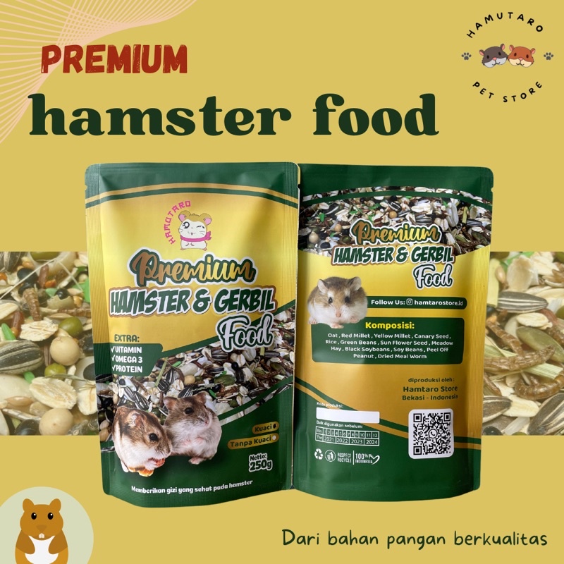 Premium hamster food HAMUTARO , Makanan hamster berkualitas