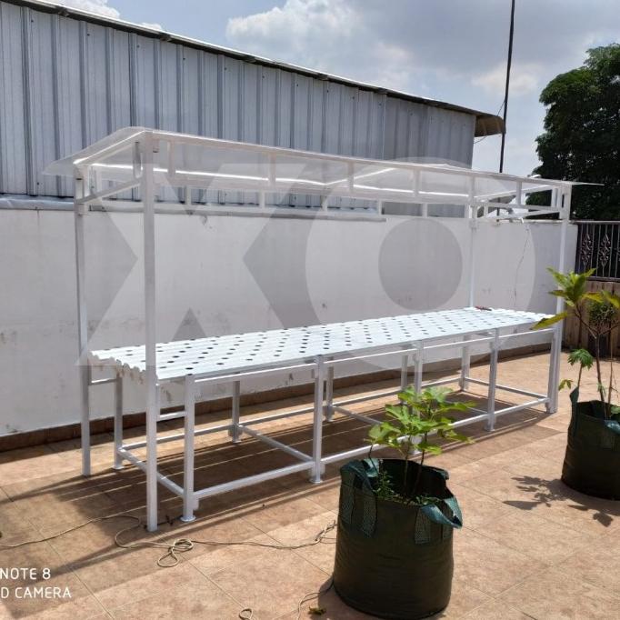 Paket Starter Kit Hidroponik Modul NFT 4 m 171 / 360 LT + Green House