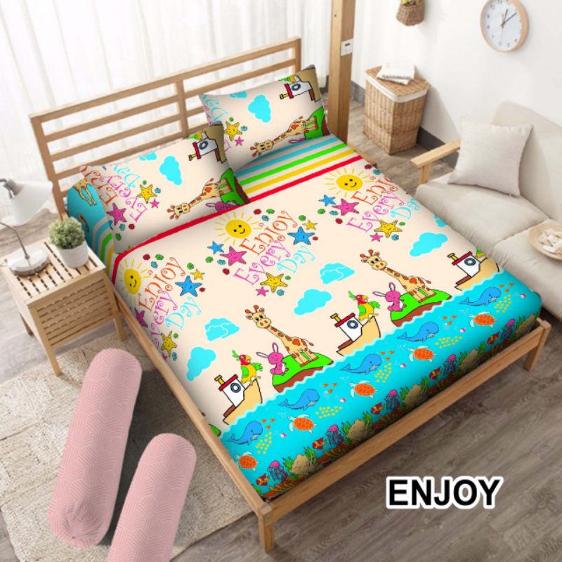 seprei/sprei jerapah terbaru halus adem isi 2sarban 1sargul