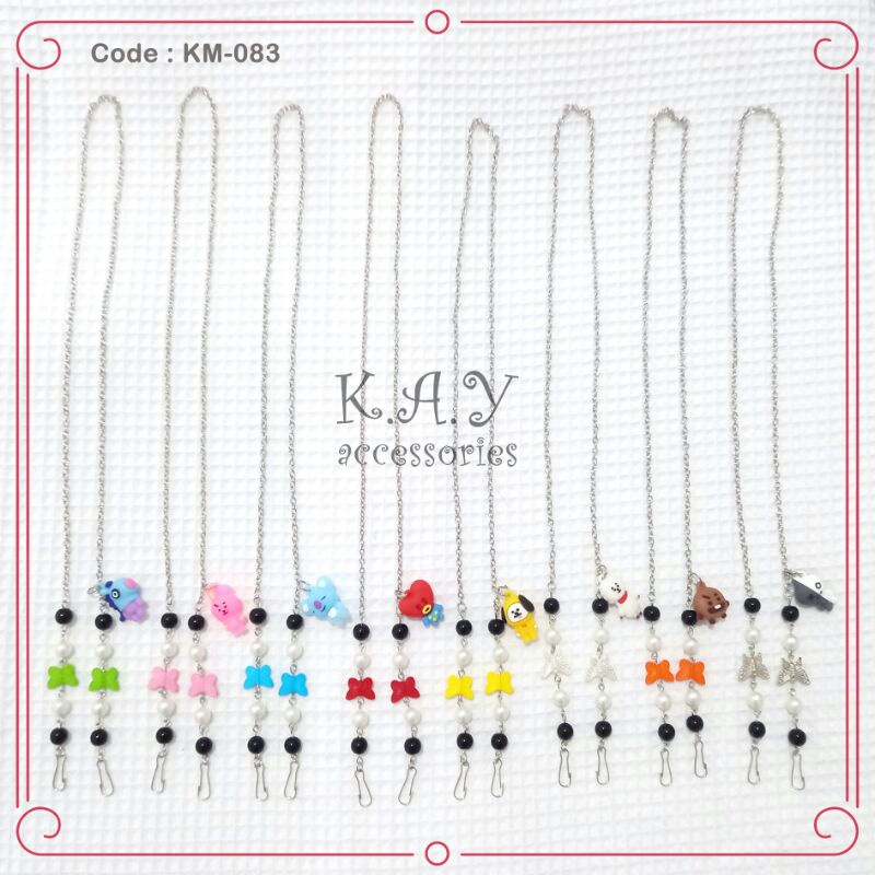 Kalung Gantungan Rantai Strap BT21 BTS Army Masker KM83