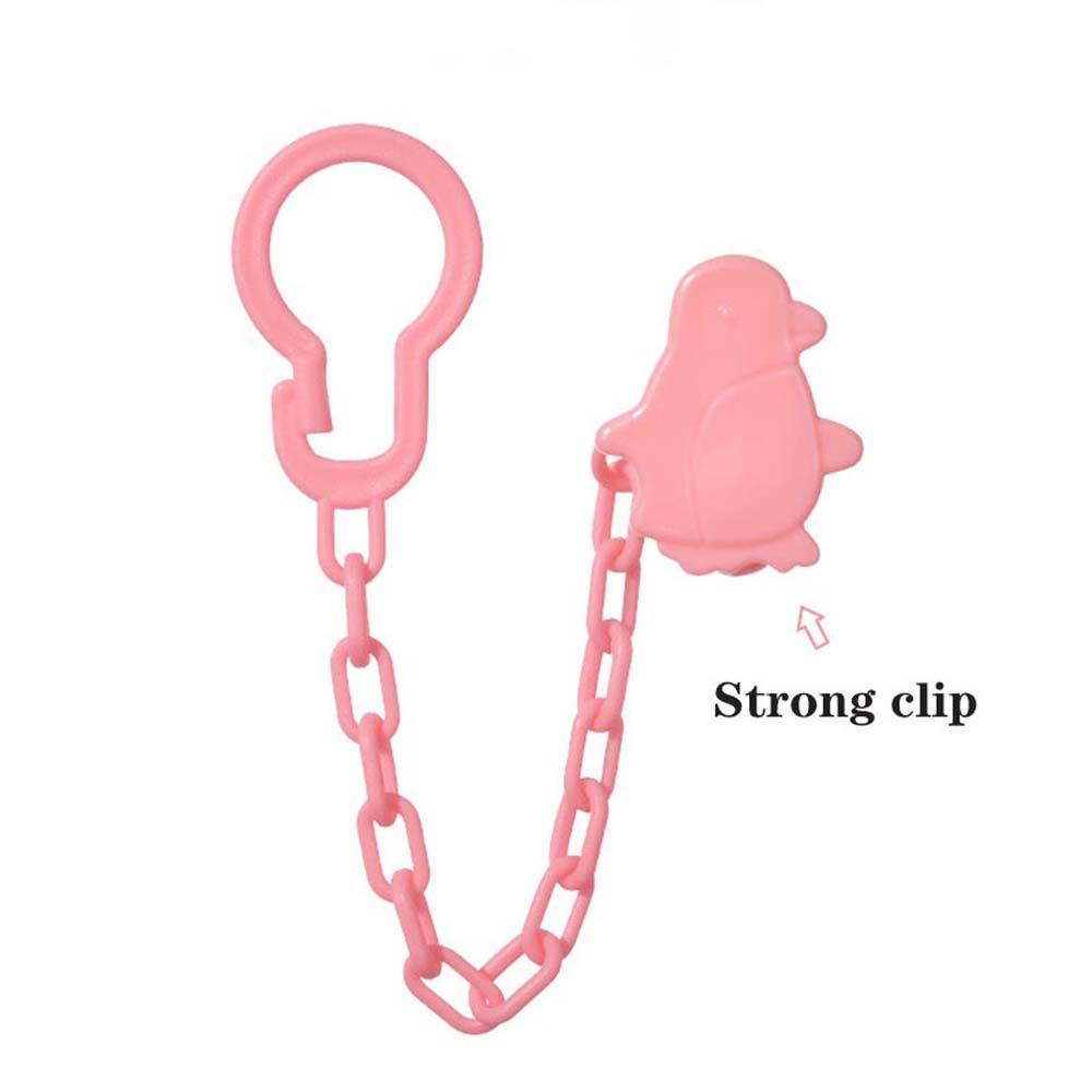 NEEDWAY Kartun Dot Bayi Lucu Lembut Hadiah Bayi Datar Kepala Bulat Silikon Nipple Chains Clips Sleep Soother Set