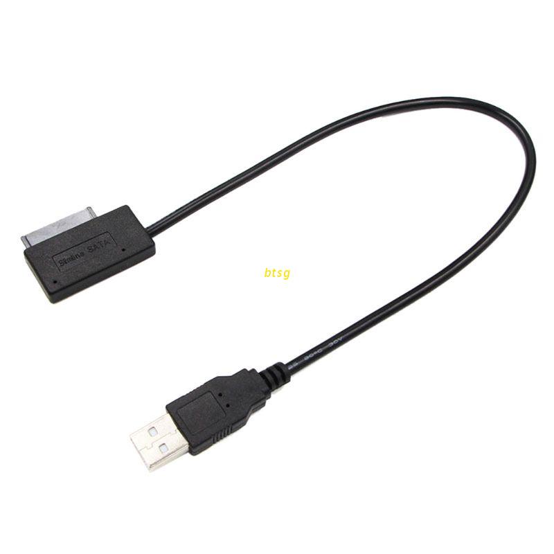 btsg USB 2.0 Mini Sata II 7+6 13Pin Adapter Converter Laptop CD/DVD ROM Optical Drive Data Cord Cable Adapter for Notebook Hard Drive Accessories