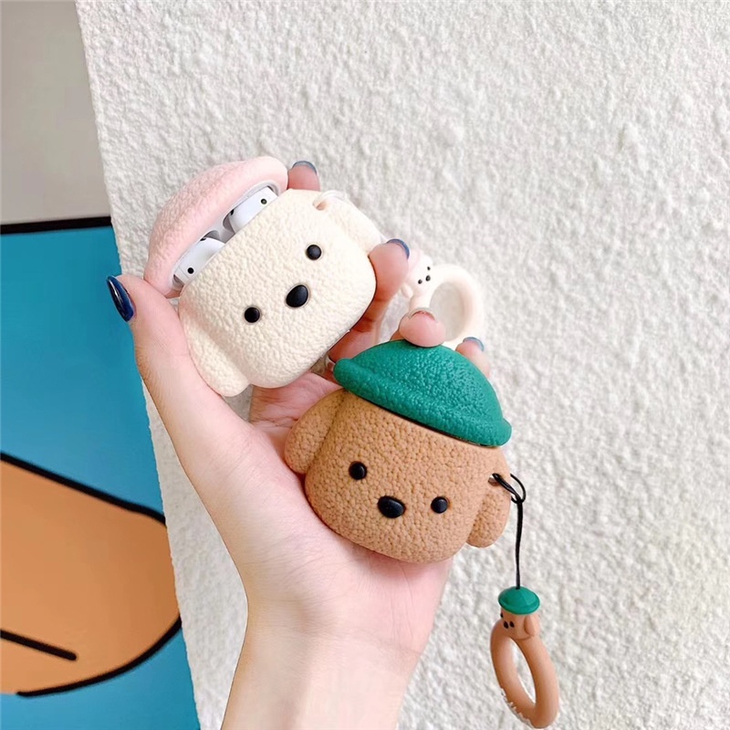 Casing Earphone Silikon Bluetooth Kartun Teddy Dog Lucu Untuk Airpods1 2 3 pro PRO2 I13 pro Inpods 12 I12 I11 I9S I23 Airpods3