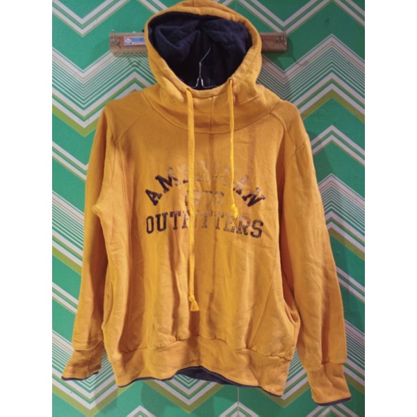 jaket hoodie orange second brand