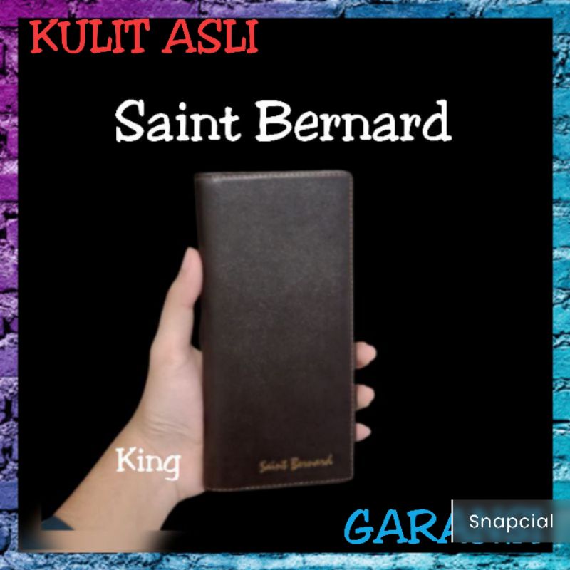 (COD) DOMPET KULIT  ASLI SAIND BERNARD Dompet Kulit asli dompet panjang Dompet Hp Saint Bernard 0Dom