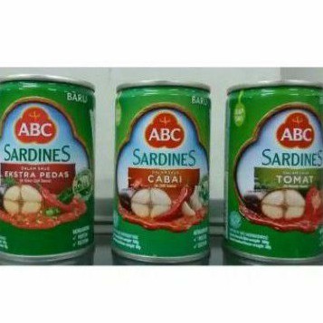 

ABC SARDINES ikan kaleng saus TOMAT / PEDAS / EXTRA PEDAS 425gr