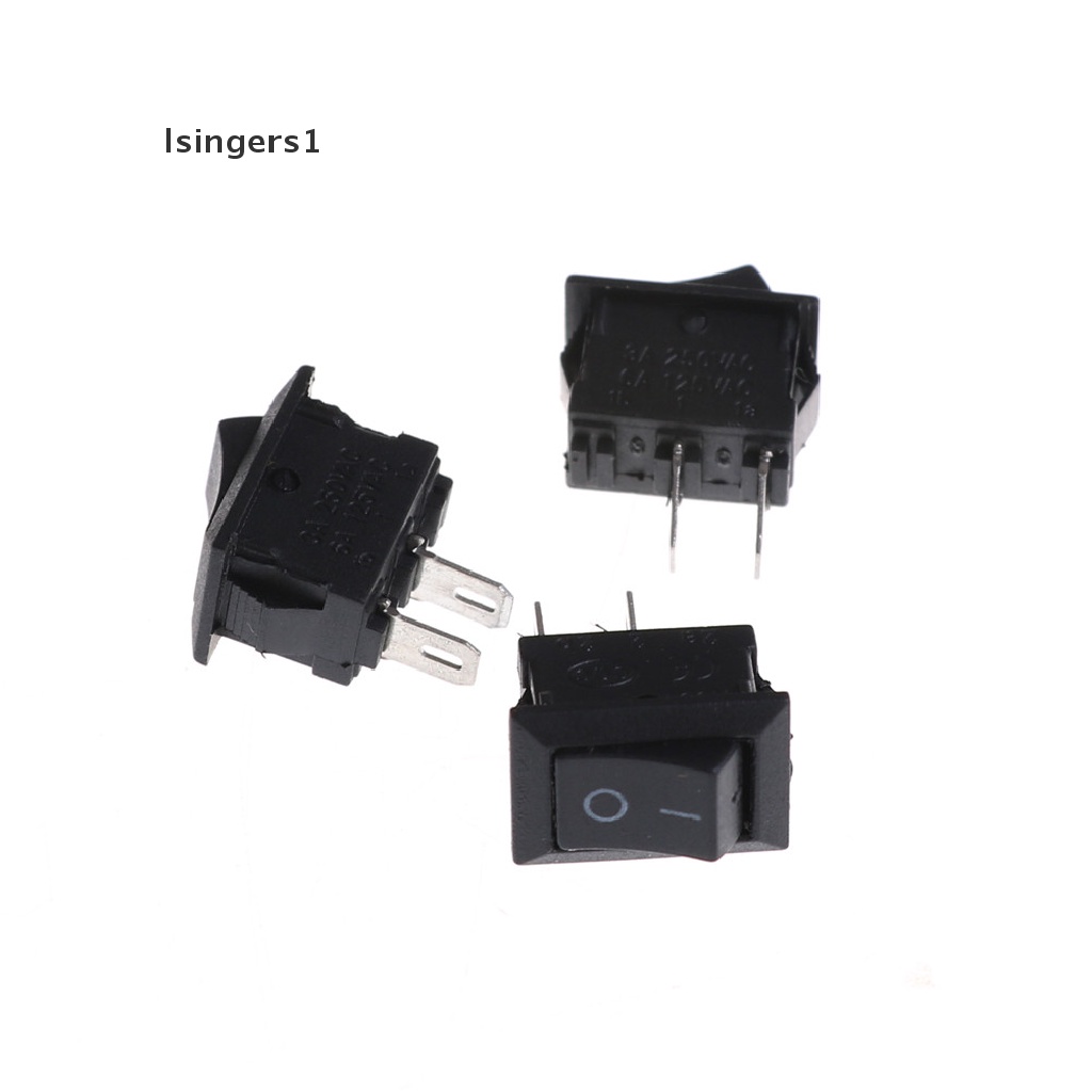 (lsingers1) 10pcs Saklar Rocker Switch 10x15mm KCD1-11 250VAC / 3A 6A 125V AC 2P Warna Hitam