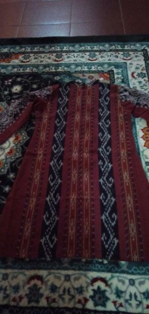 Dress Tenun Jepara Warna Merah
