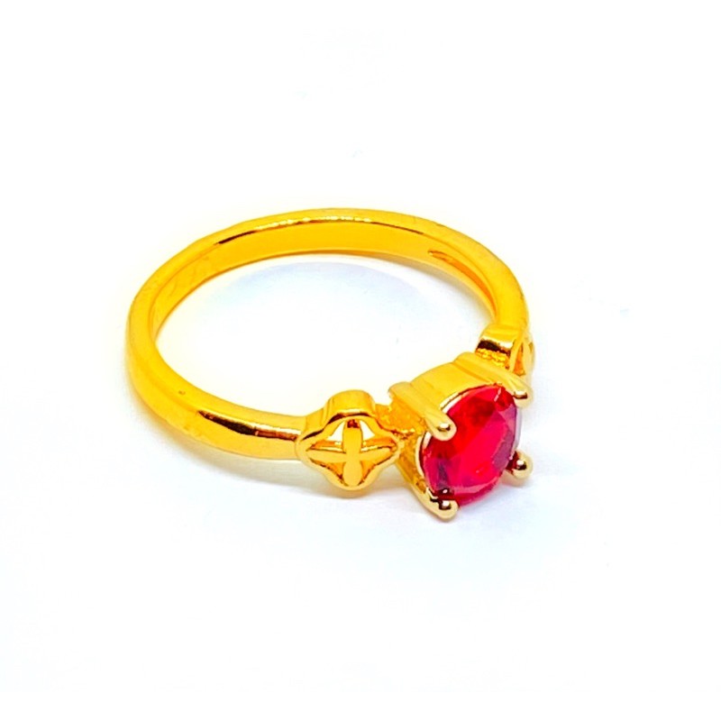 cincin wanita //cincin permata satu //cincin lapis emas //perhiasan//cincin