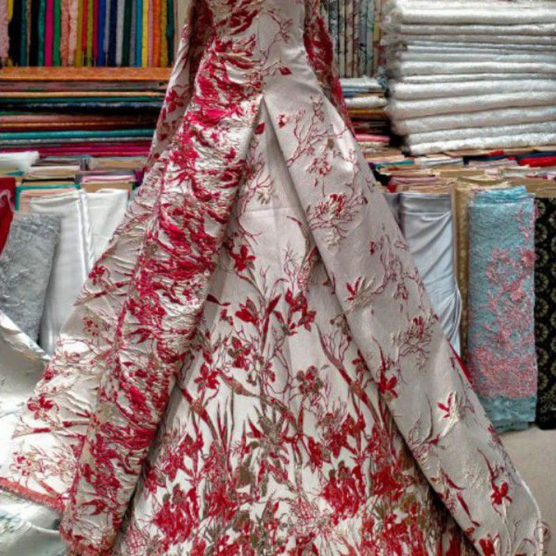 kain Jaguar Jacquard ( IMPORT ) Italy Bahan Dress Dan Gaun Jaguar