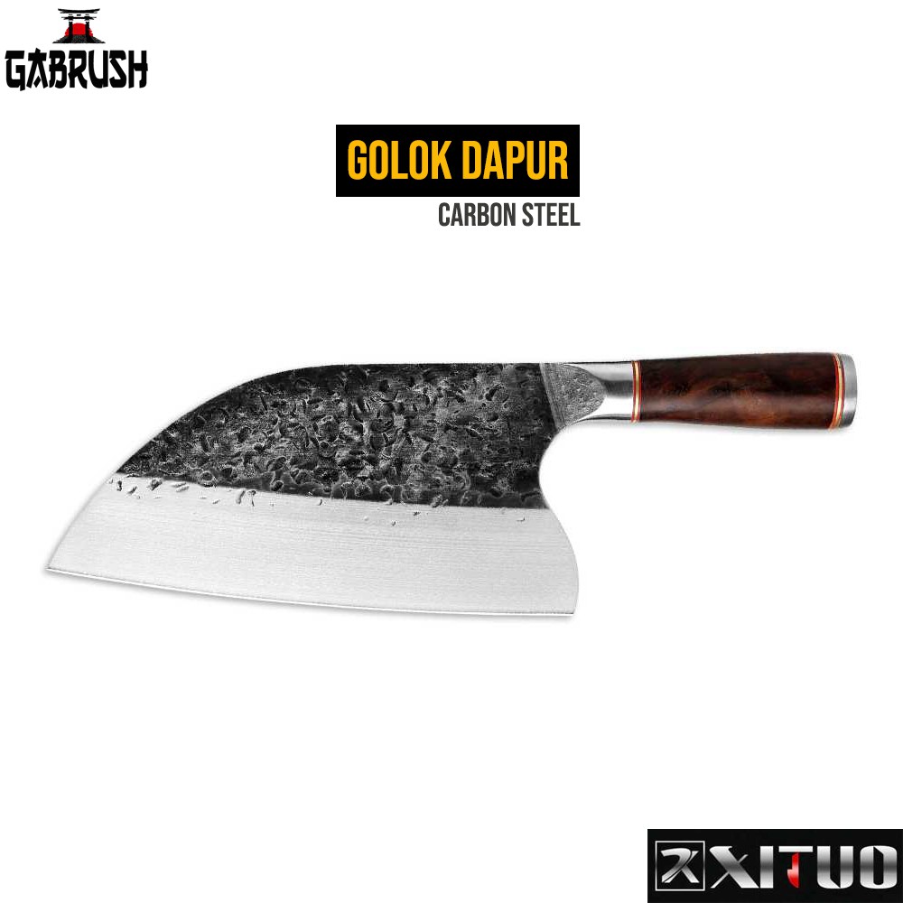 Pisau Golok Dapur Carbon Steel Cleaver Knife XITUO