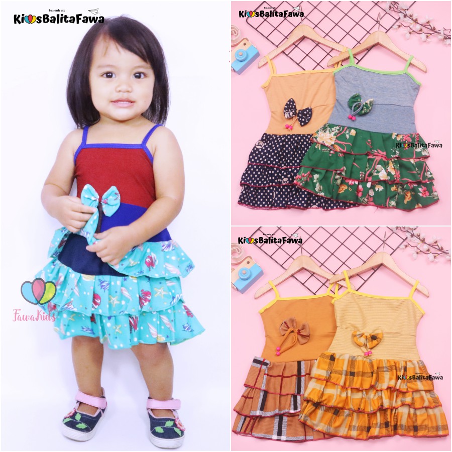 Dress Valerie uk 1-2 Tahun / Tank top Yukensi Baju Anak Perempuan Adem Kaos Dres Murah Pakaian Pesta
