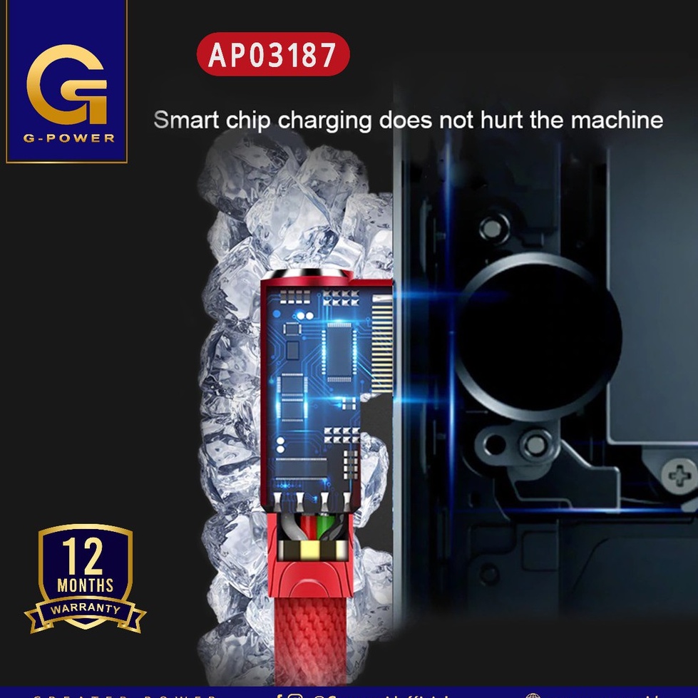 GPOWER KABEL DATA AP03187 FAST CHARGING FOR GAMING GARANSI 1 TAHUN