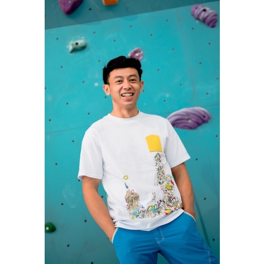 Baju Kaos Panjat Tebing T-shirt Outdoor Series Born to climb