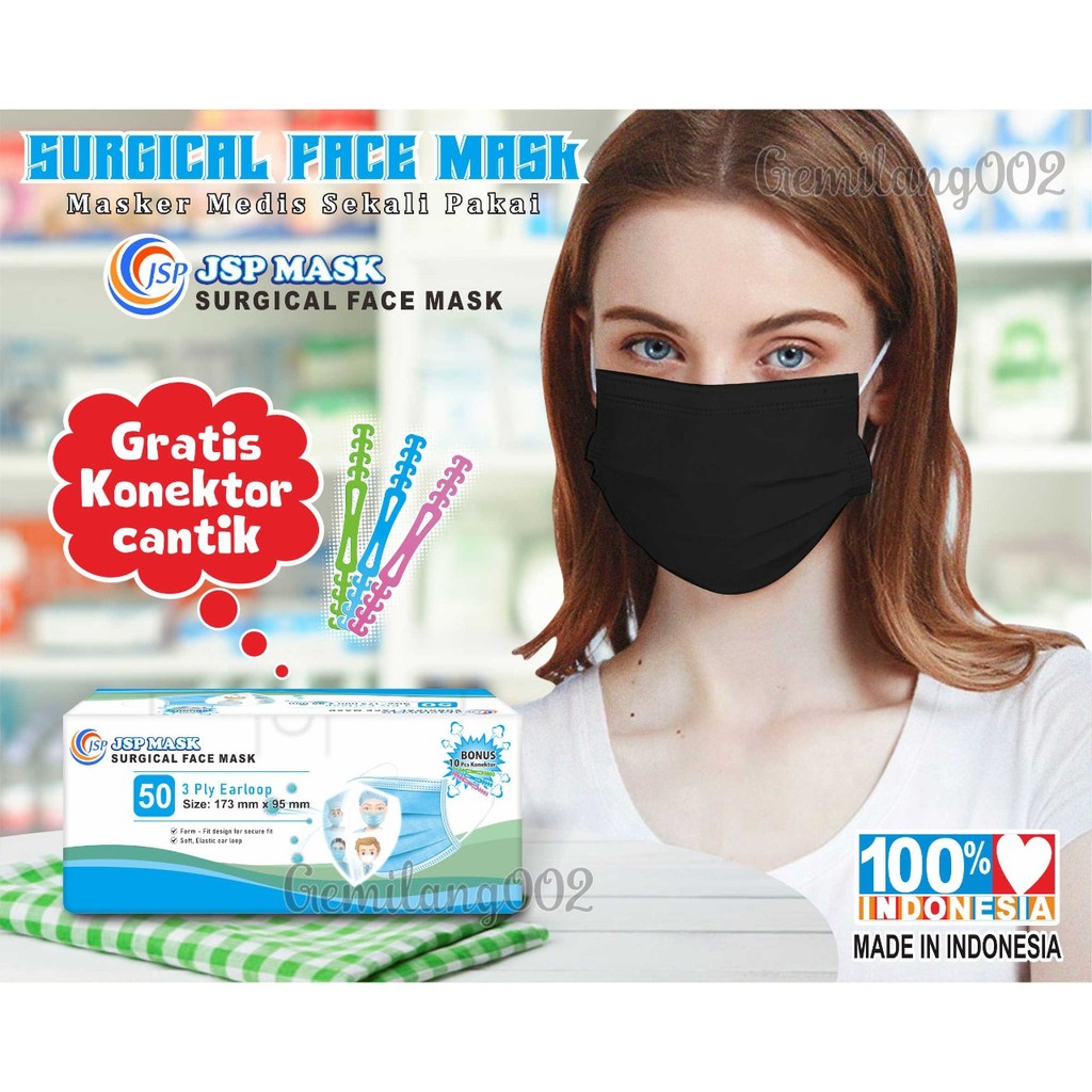 Masker Medis 3ply isi 50 /earloop  - Masker Anti Virus - Earloop Masker - Masker bedah