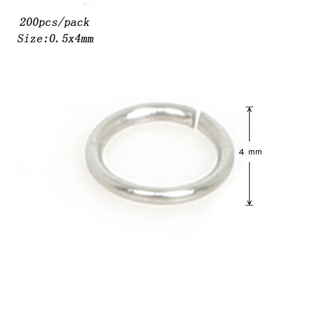 200pcs Jump Ring Bahan Stainless Steel Ukuran 4 / 5 / 6 / 7 / 8 / 9 / 10mm Untuk Membuat Perhiasan