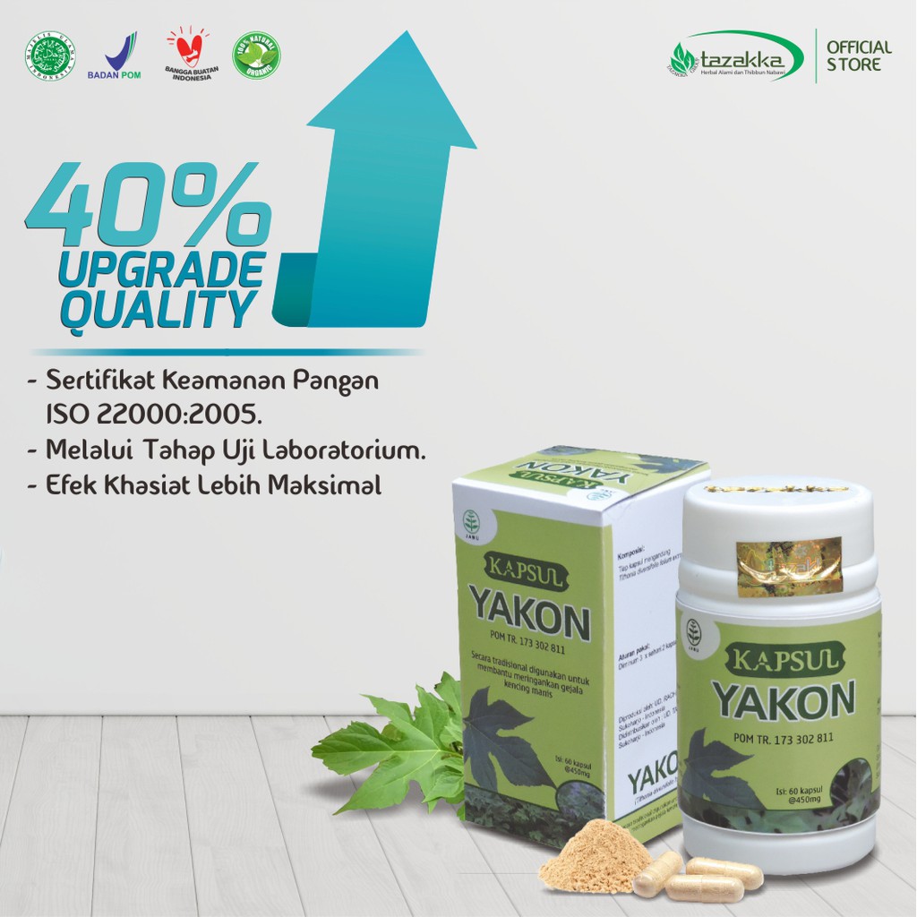 Obat herbal ampuh mengobati diabetes kencing manis dengan kapsul yakon daun insulin original tazakka