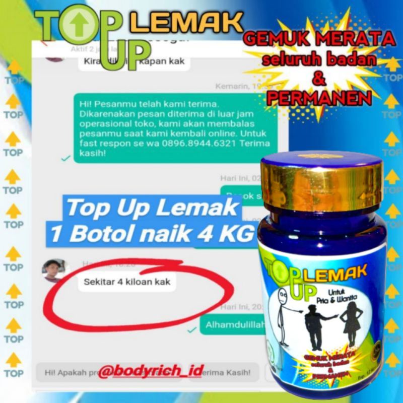 TOP UP LEMAK Obat Gemuk Penggemuk badan Suplemen Penggemuk Penambah Nafsu Makan Ampuh Permanen