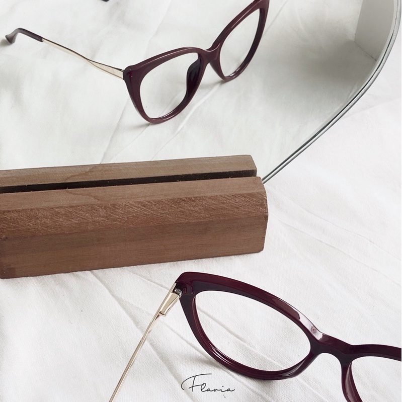 Flavia Eyewear - Kacamata Cloud Cat Eye Steel (custom minus, photochromic, blueray, bluechromic dan photobrown)