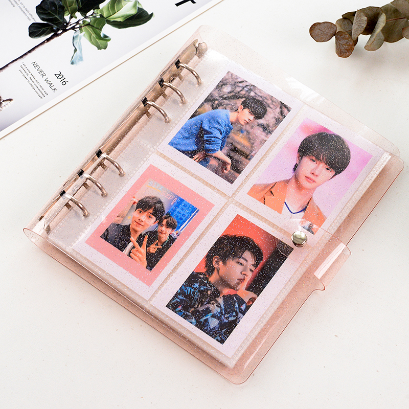 3 inch 5 inch Photo Album Jelly Color Sequins Photocard Case Portable Transparent Photo Holder