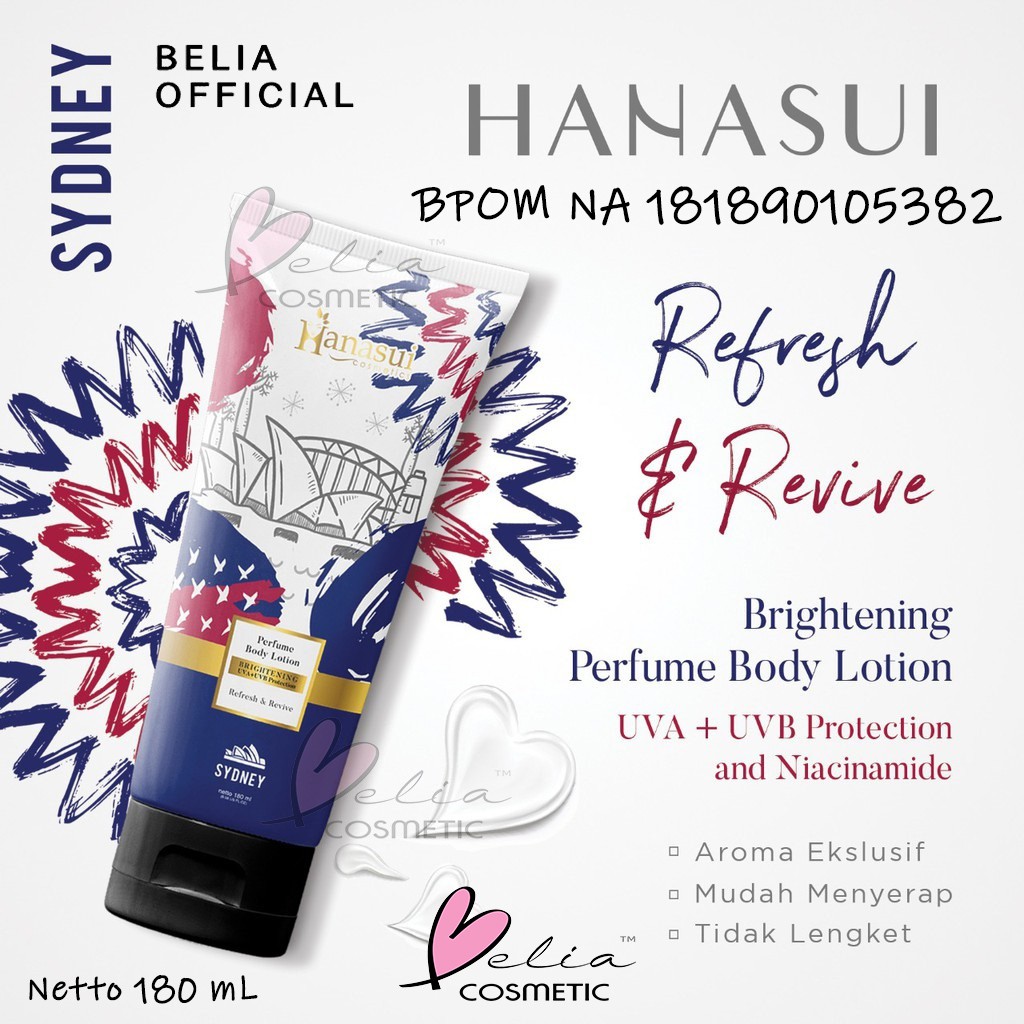 ❤ BELIA ❤ HANASUI Perfume Body Lotion 180mL UVA UVB Protection | Sydney Tokyo Paris parfum losyen