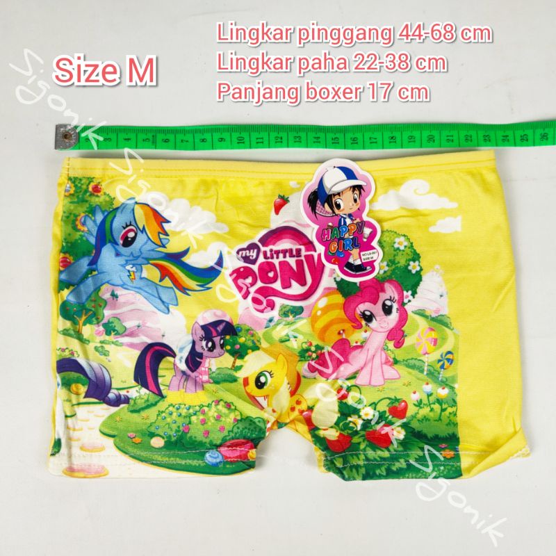 Boxer Celana Dalam Anak Cewek Perempuan M L XL Happy Girl Celana Pendek Bocah Motif Lucu Sigonik